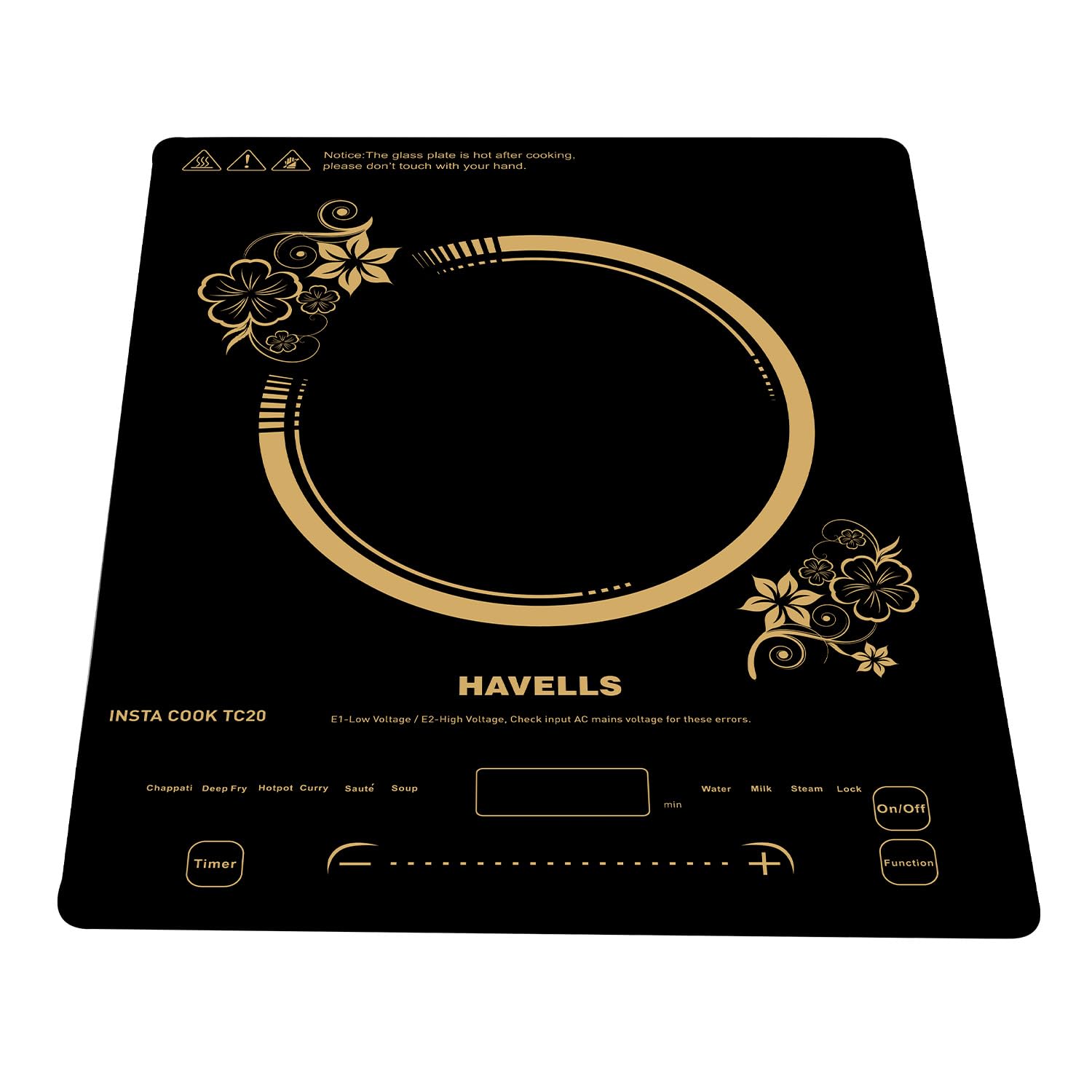 Havells Induction Glass Ceramic Cooktop TC20 - 9 Cooking Modes 2000 Watt